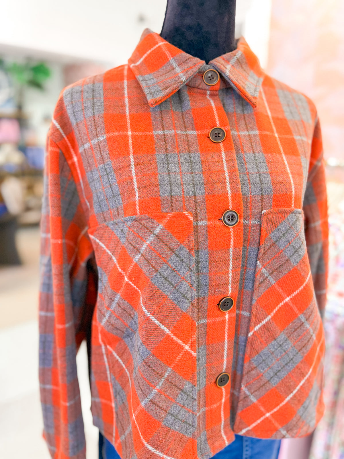 Plaid Button Down Jacket