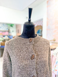 Brown Marled Button Down Cardigan