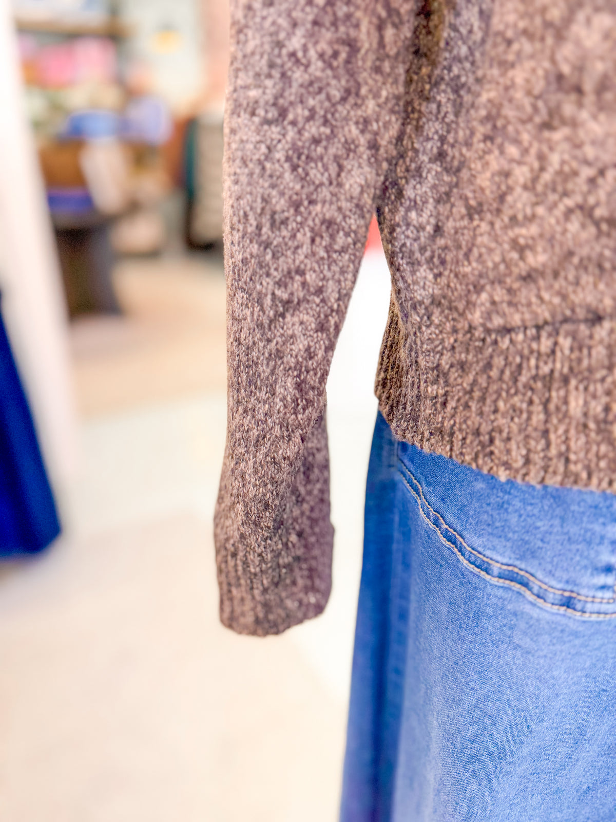 Brown Marled Button Down Cardigan