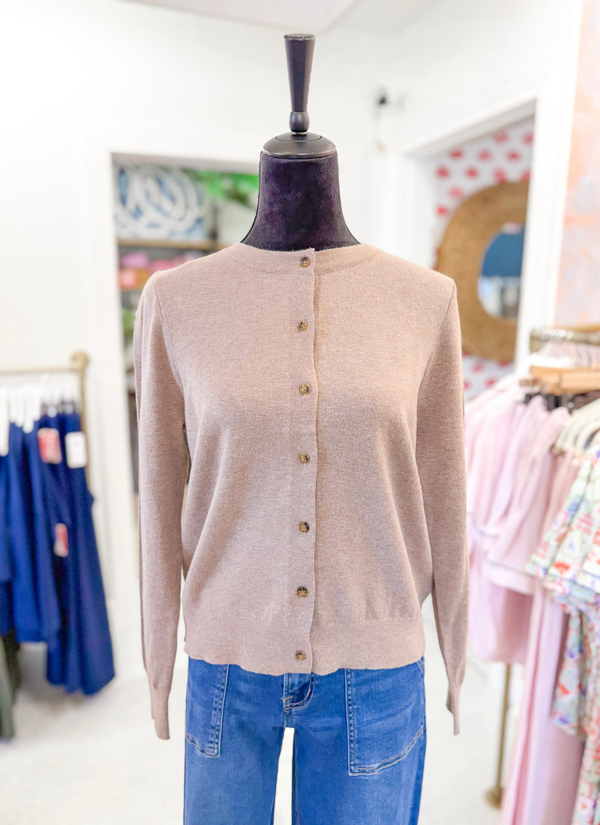 Button Down Cardigan -  Mocha