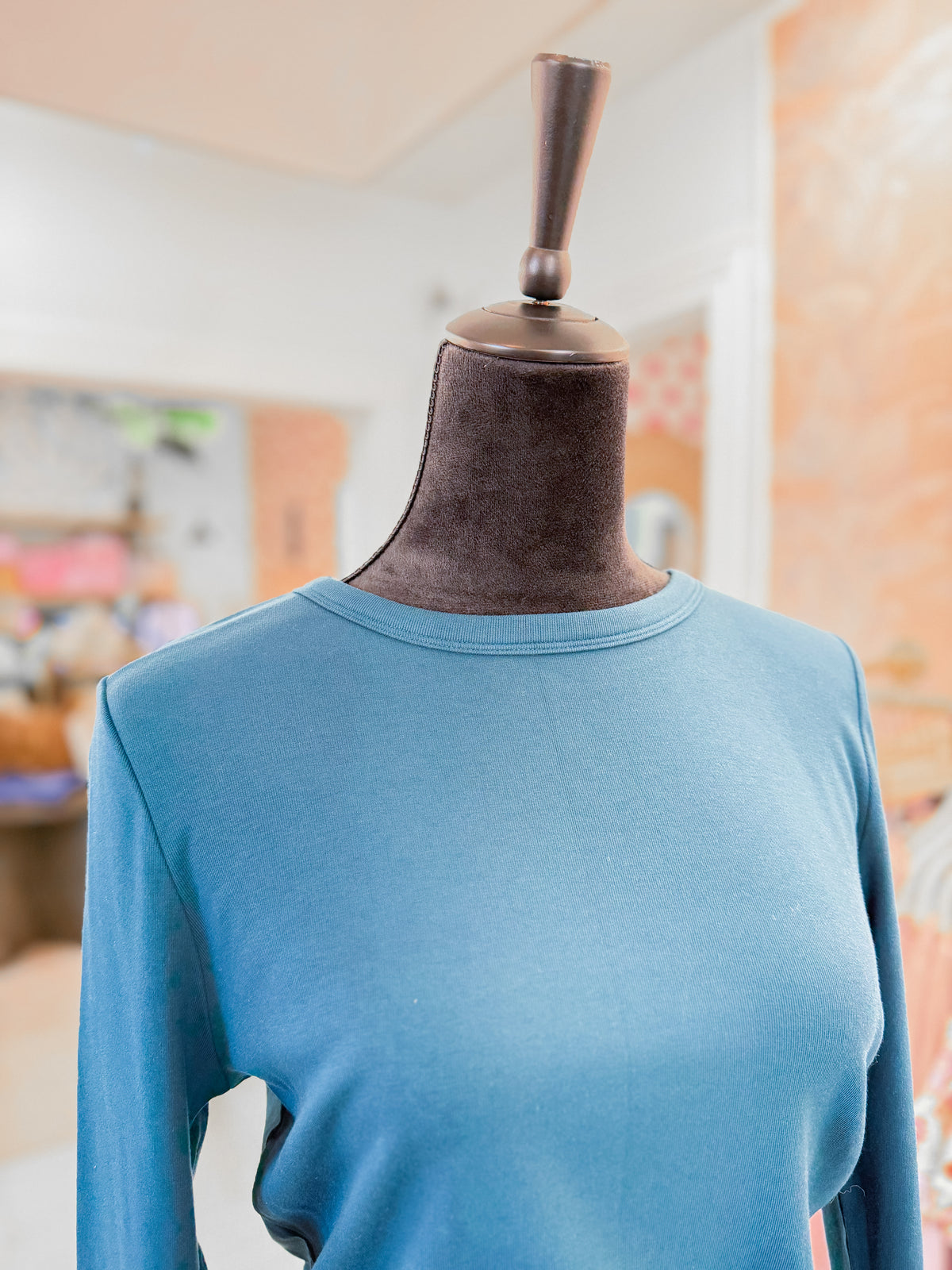 Jersey Crew Neck Top - Teal