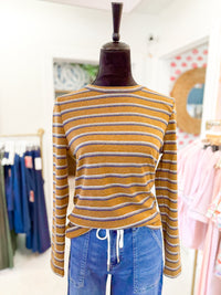 Striped Top - Olive Green