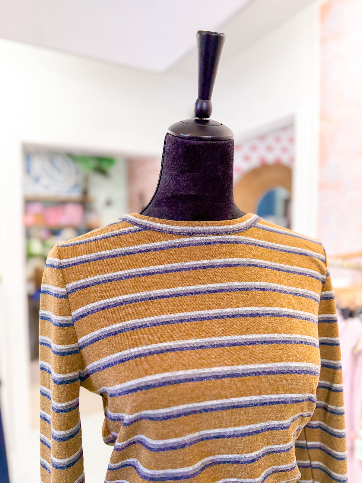 Striped Top - Olive Green