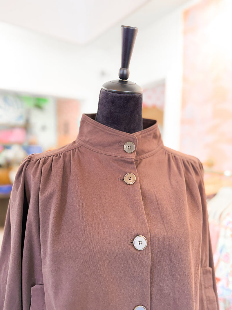Button Down Jacket - Brown
