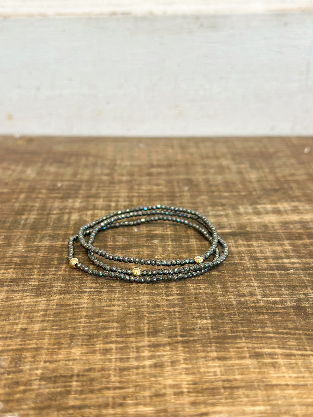 Faceted Hematite 2mm Bead Bracelet