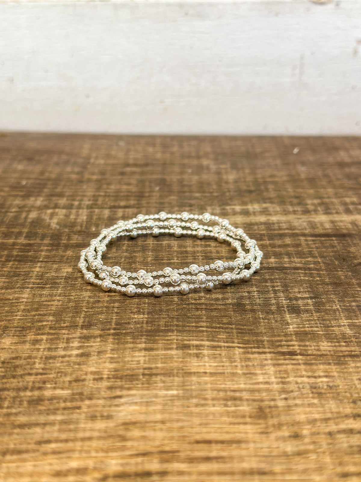 Classic Sincerity Pattern 4mm Bead Bracelet - Sterling Silver
