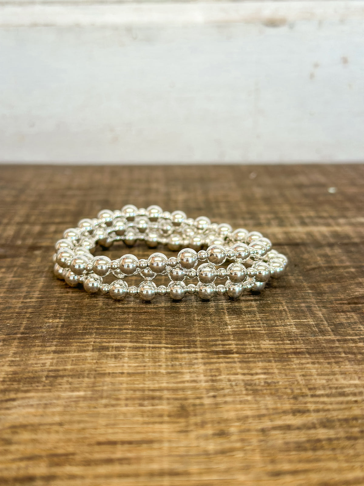 Classic Grateful Pattern 6mm Bead Bracelet - Sterling