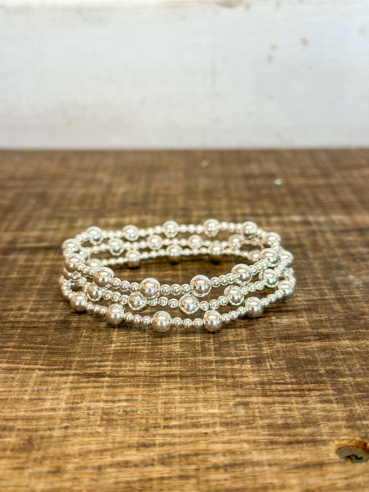Classic Sincerity Pattern 6mm Bead Bracelet - Sterling Silver