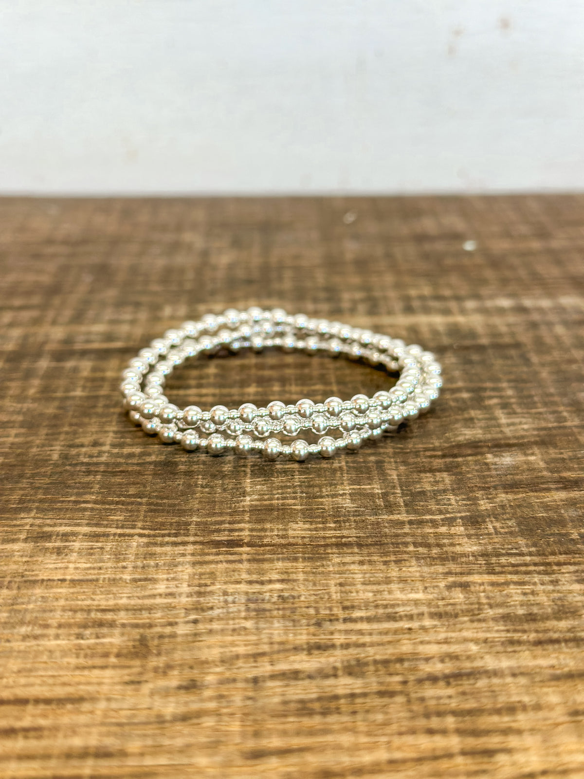 Classic Grateful Pattern 4mm Bead Bracelet - Sterling