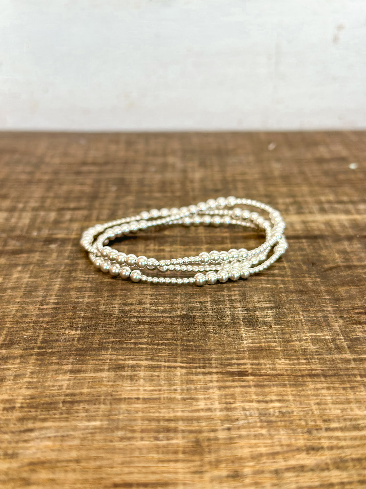 Classic Blissfull Pattern 2mm Bead Bracelet - 4mm Sterling