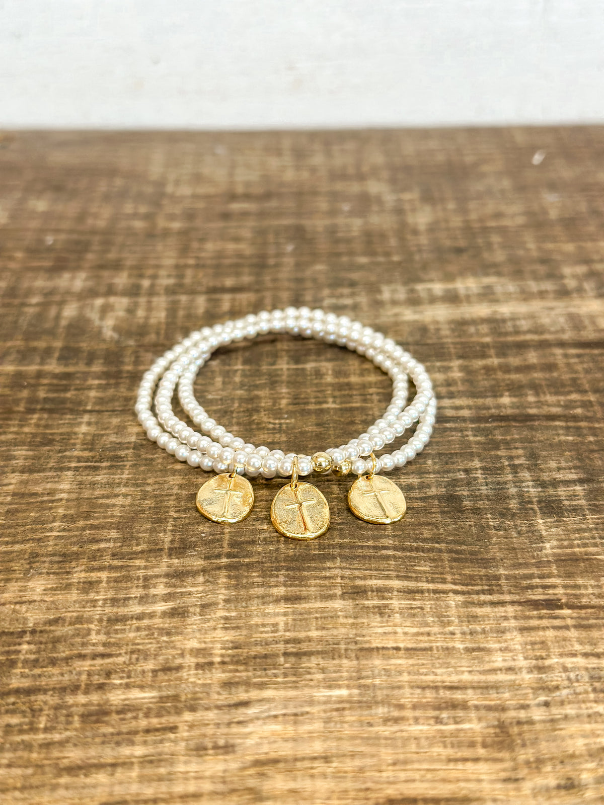 Classic Pearl 3mm Bead Bracelet - Inspire Small Gold