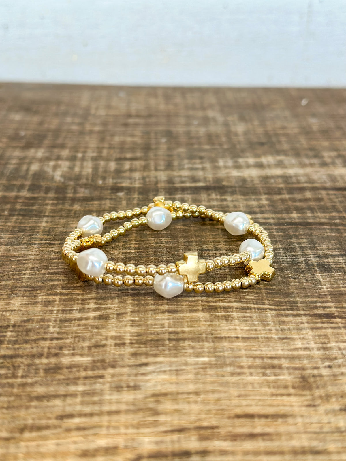 Signature Cross Admire Pearl 3mm Bead - Gold