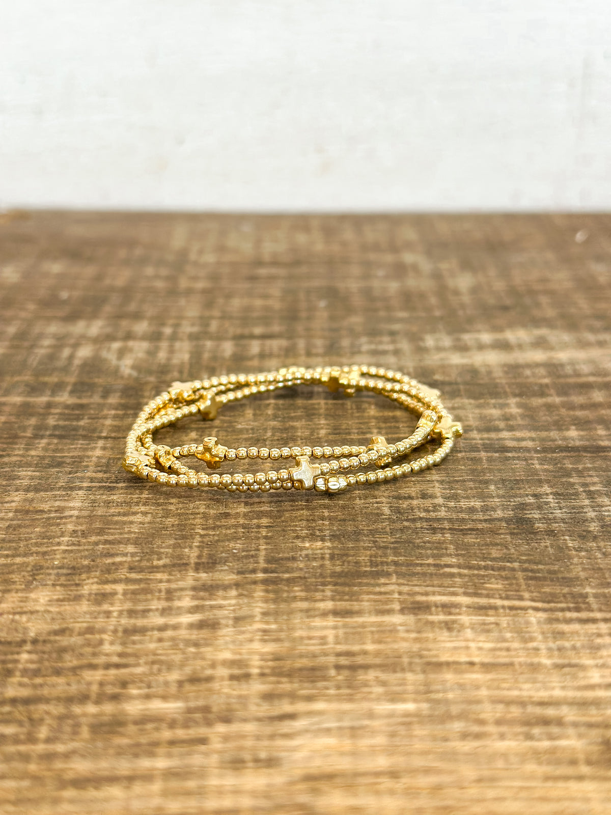 egirl Signature Cross Small Gold 2mm Bracelet - Gold