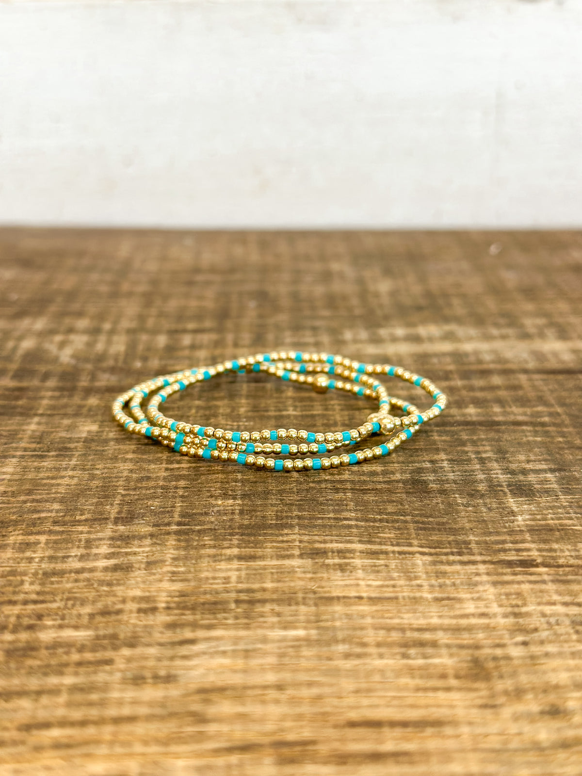 egirl Hope Sincerity Pattern 2mm Bead Bracelet - Turquoise
