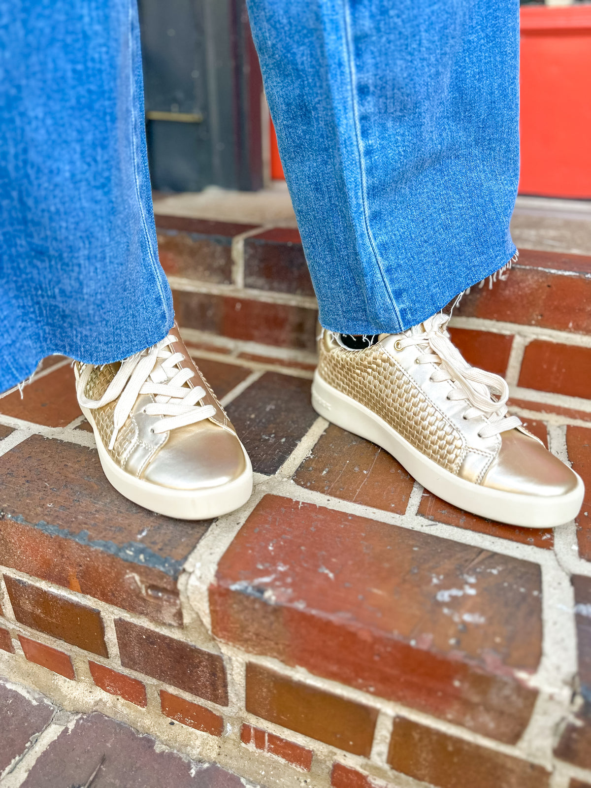 Vintage Havana Gold Woven Sneakers