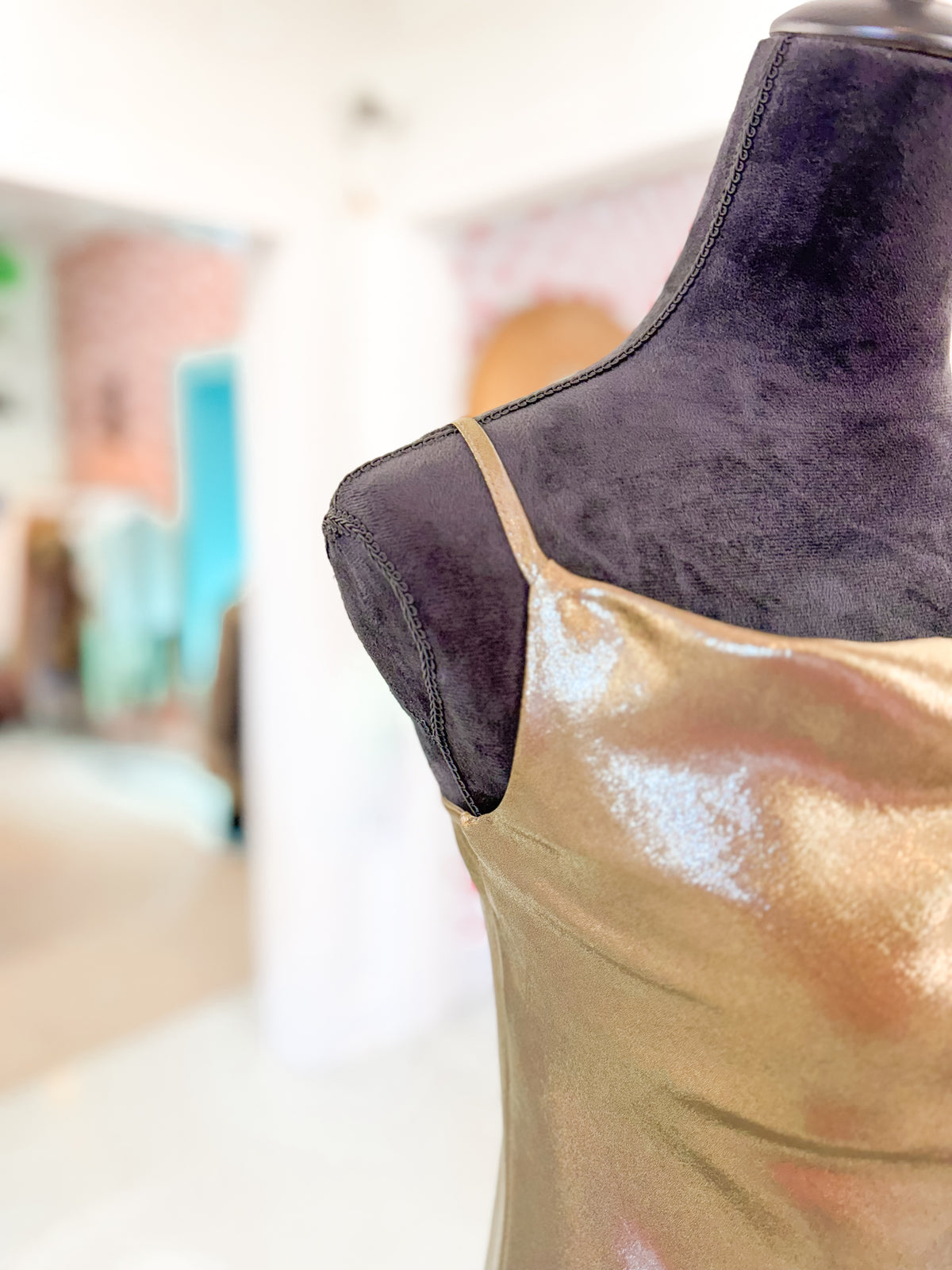 Olive Cowl Neck Glitter Cami