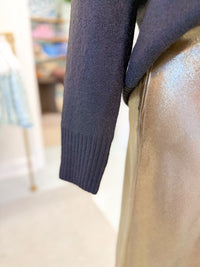 Crew Neck Long Puff Sleeve Sweater