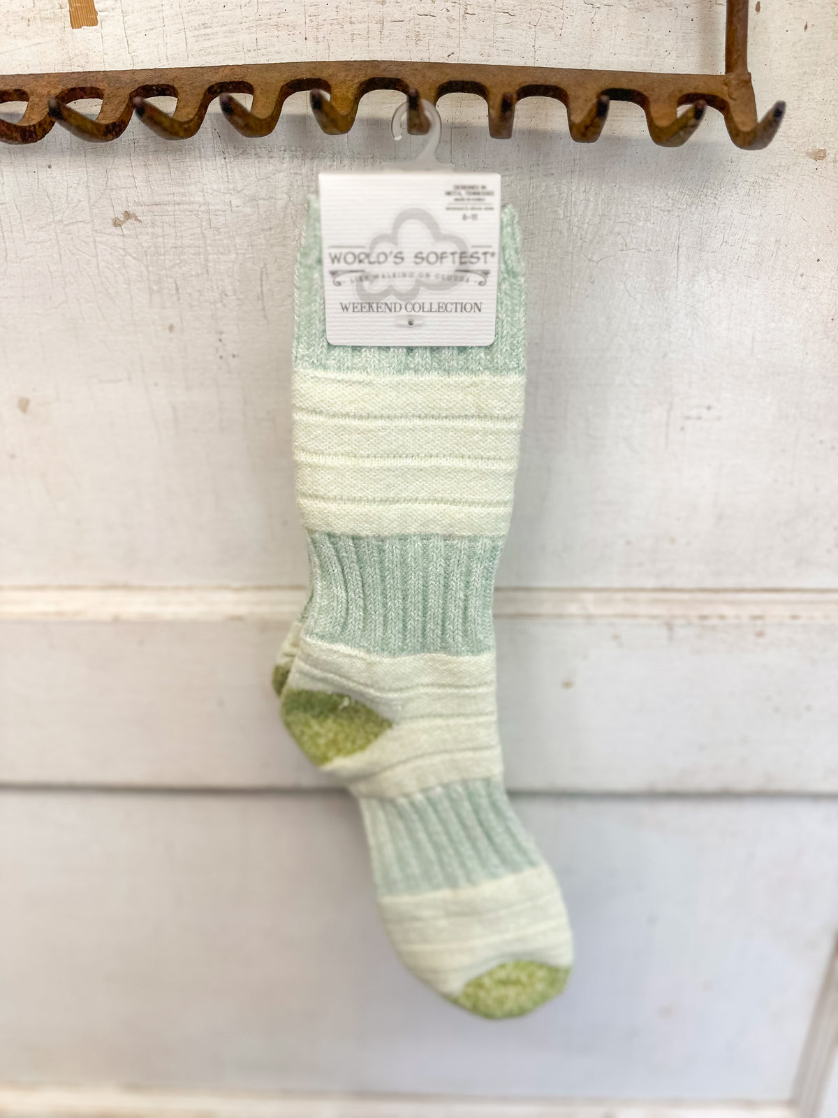 Cozy Crew Sock - Green/Blue