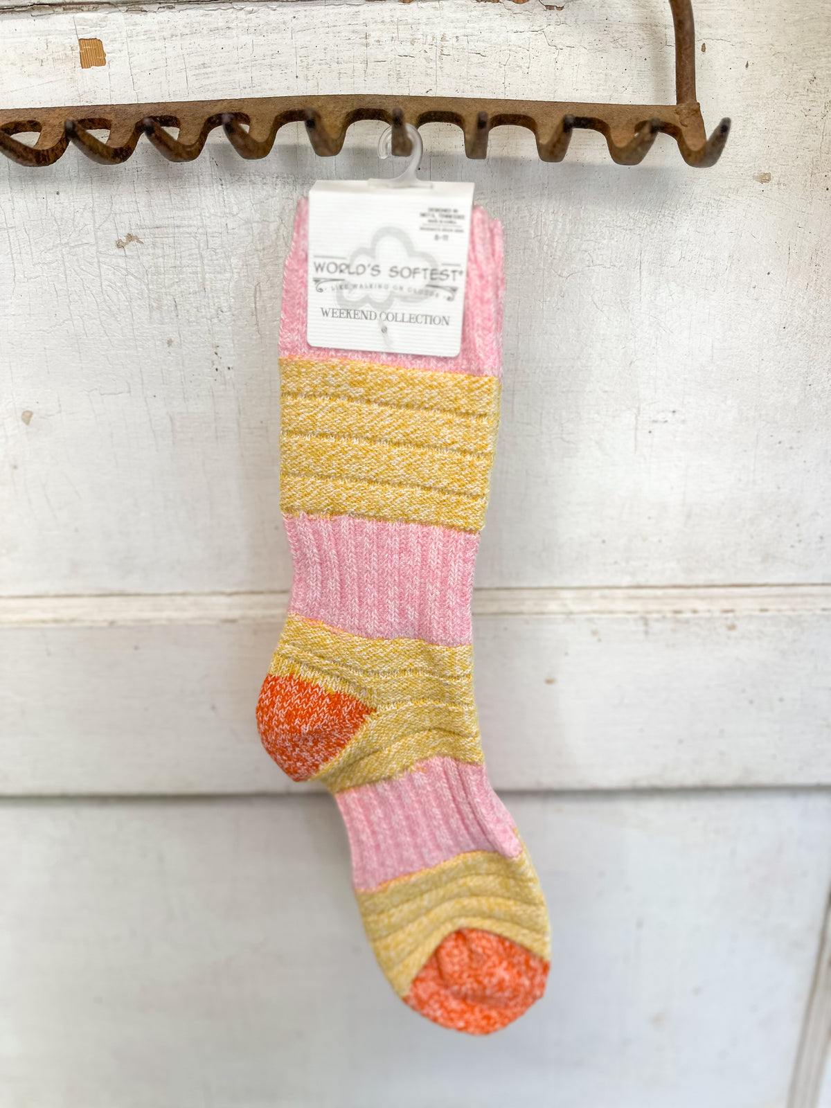 Cozy Crew Sock - Pink/Honey