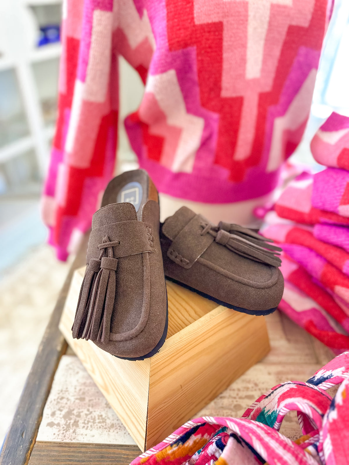 Ariana Brown Suede Clog