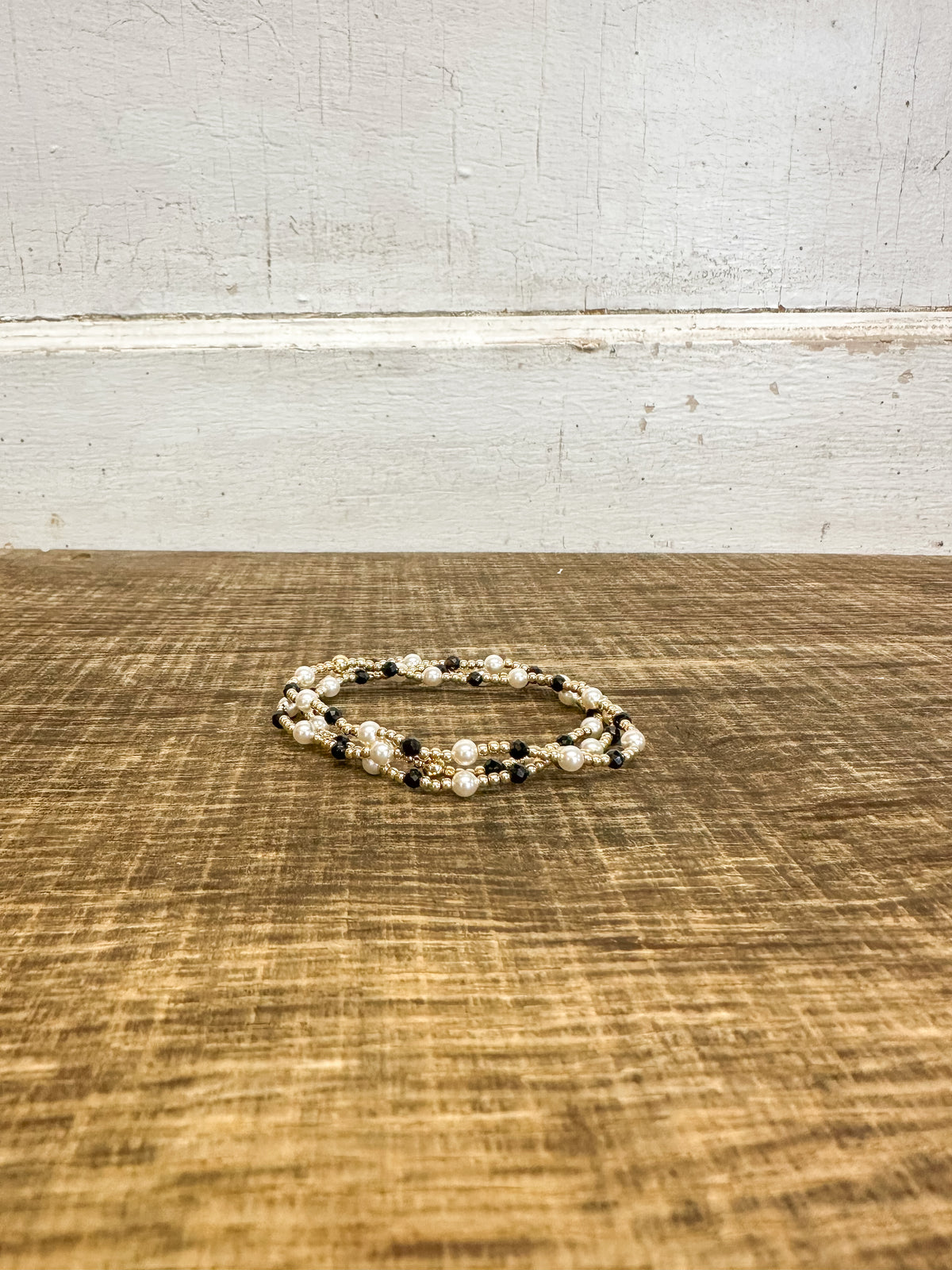 Pearl Sincerity Pattern 4mm Bead Bracelet - Faceted Onxy
