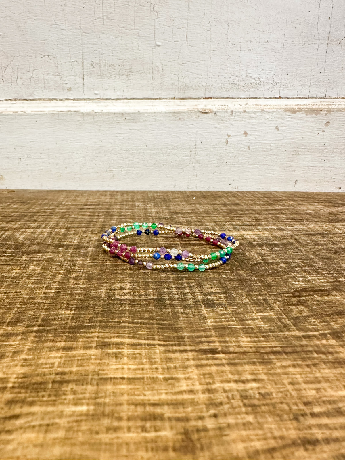 Gemstone Gold Joy Pattern 3mm Bead Bracelet- Hot Mess FW25