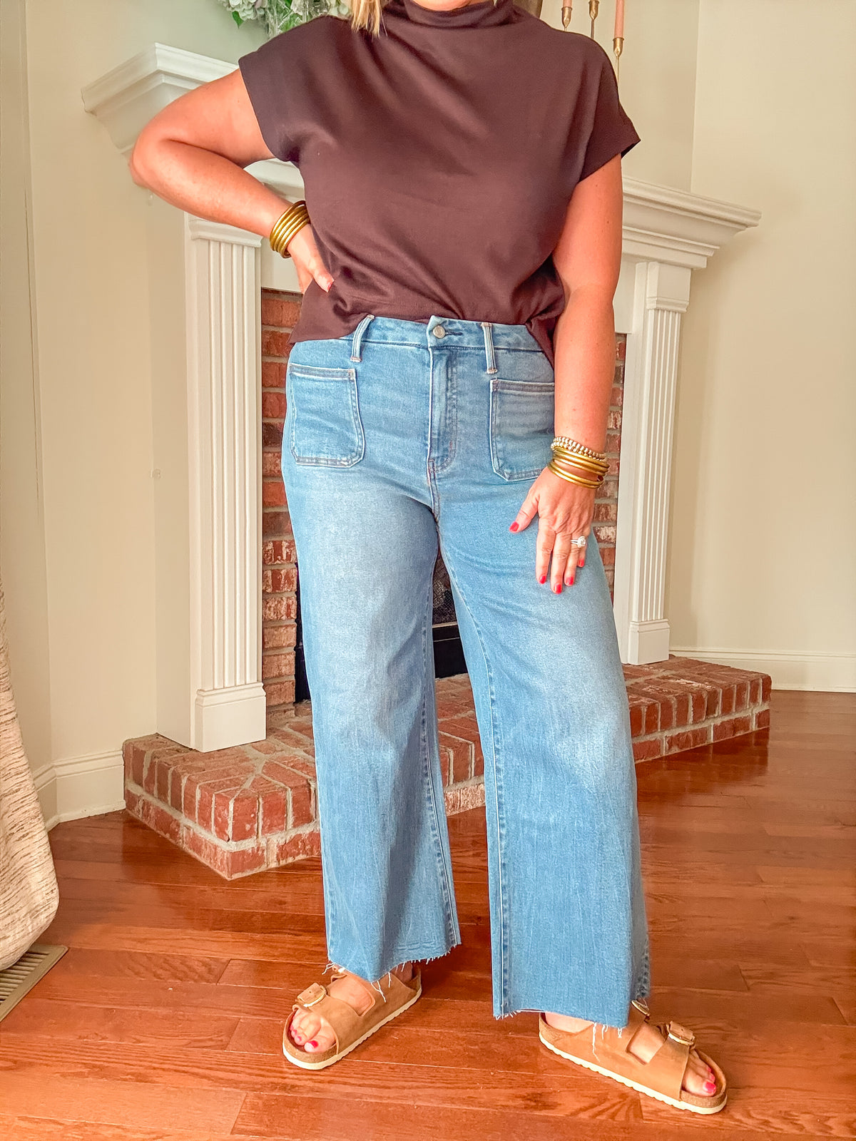 Olivia High Rise Wide Crop Jeans