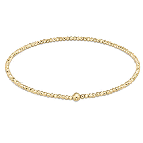 Classic Gold Beaded Bangle - 2mm