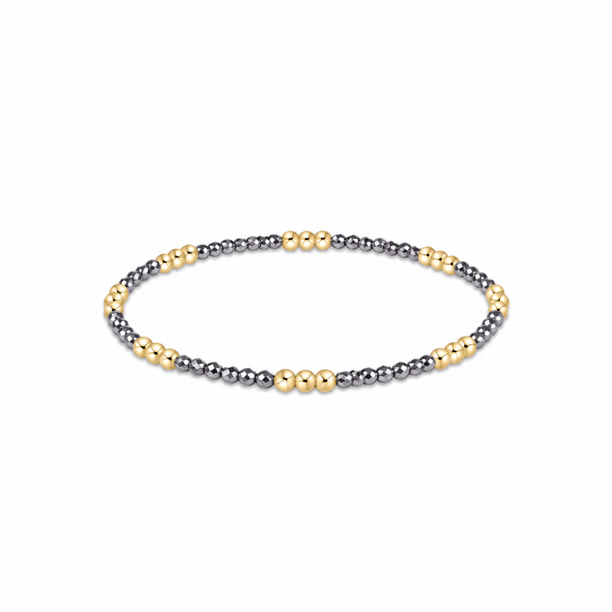 Joy Silver Faceted Hematite 2mm Bracelet