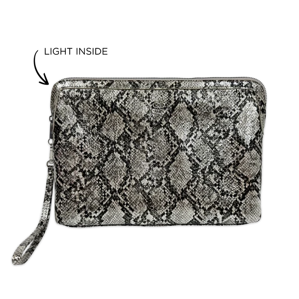 Litt Makeup Case - Silver Python