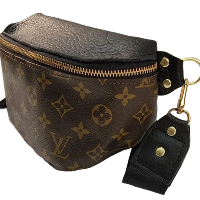 Upcycled LV Britt Belt Bag - Black Leather