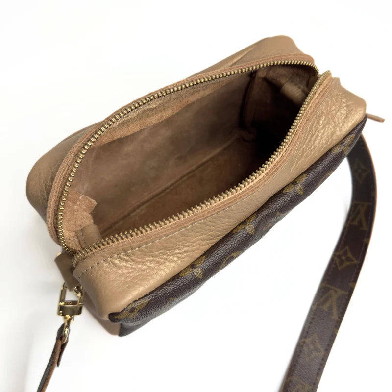 Upcycled LV Val Shoulder Bag - Bronze Leather