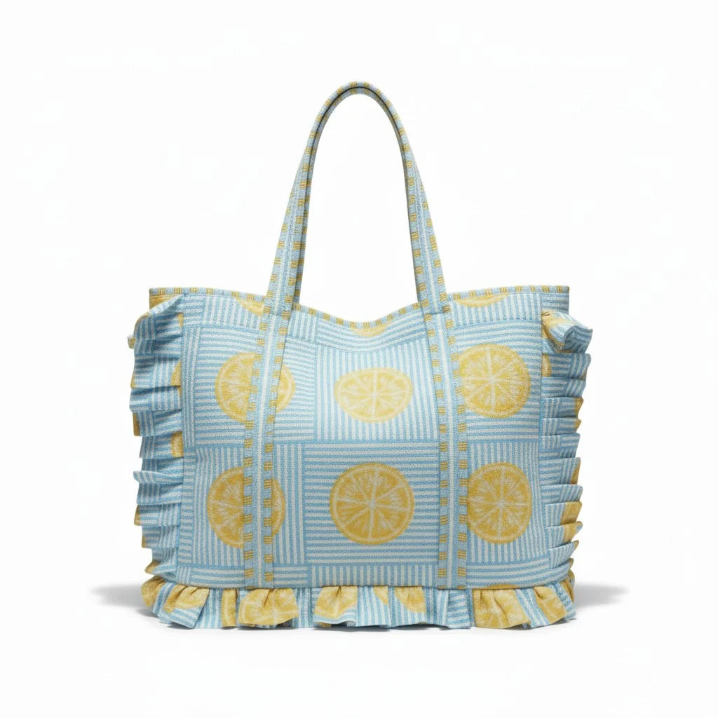 Jane Tote - Lemon Ruffle Blue