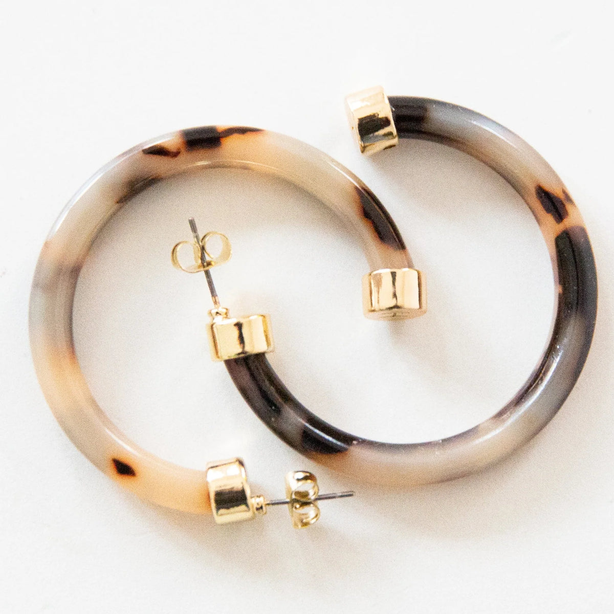 Midi Hoops - Tortoise Shell