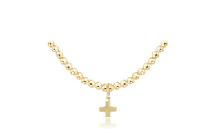 17" Choker Classic Gold 3mm Bead - Signature Cross