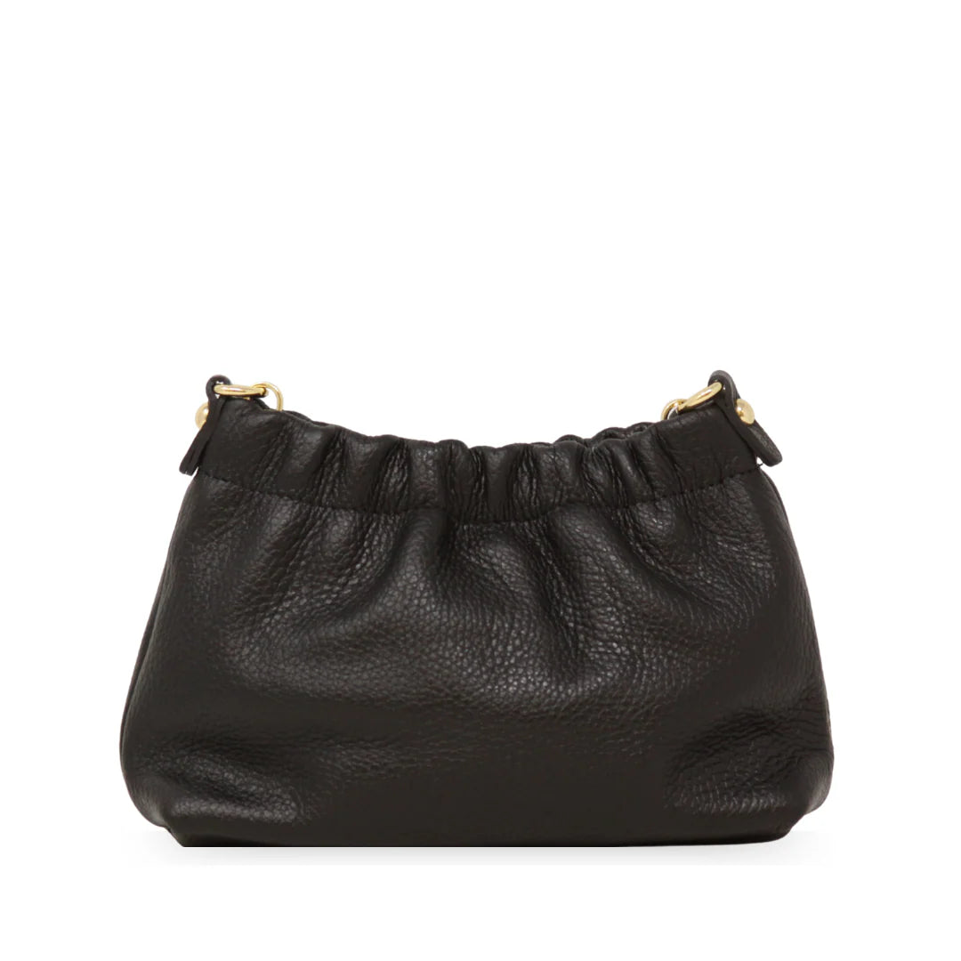German Fuentes Pleated Leather Bag - Black