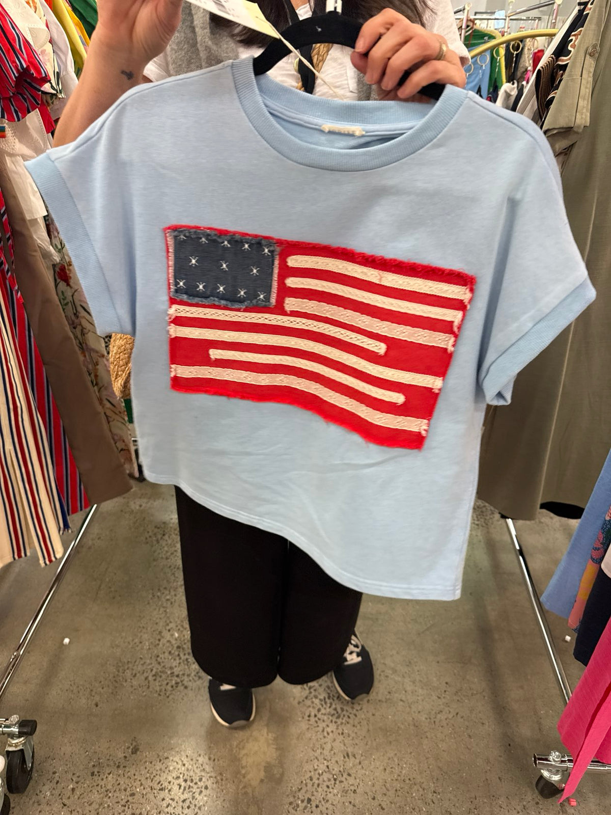 American Flag Graphic Top