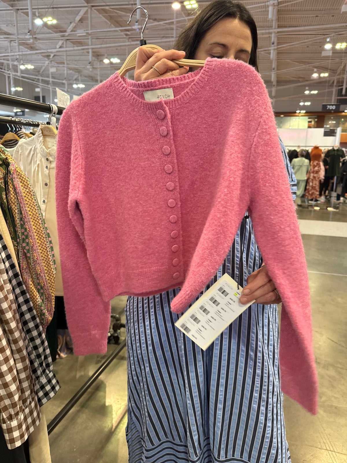 Button Down Long Sleeve Cardigan - Pink