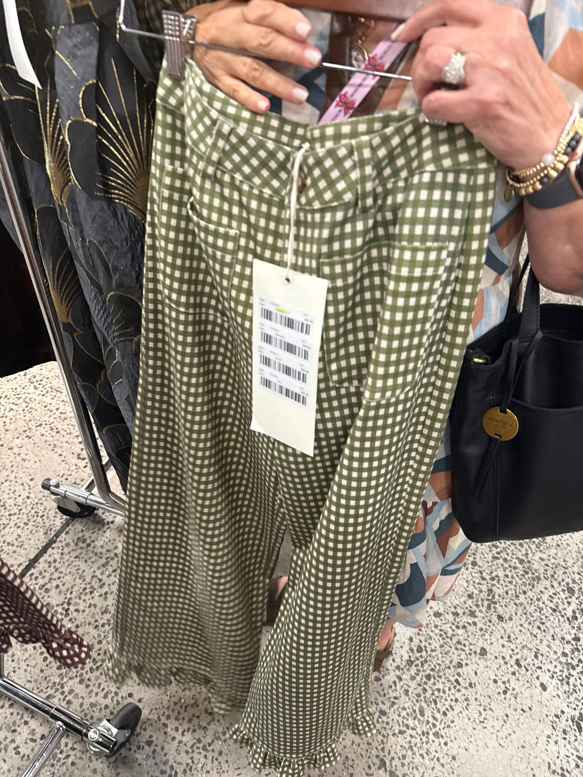 Checkered Pants - Olive