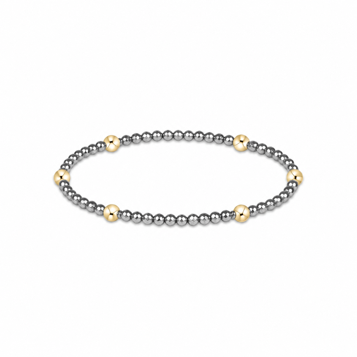 Extends Presence Silver Faceted Hematite 2mm Bracelet