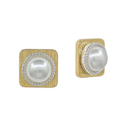 Rama Earrings - Gold Pearl