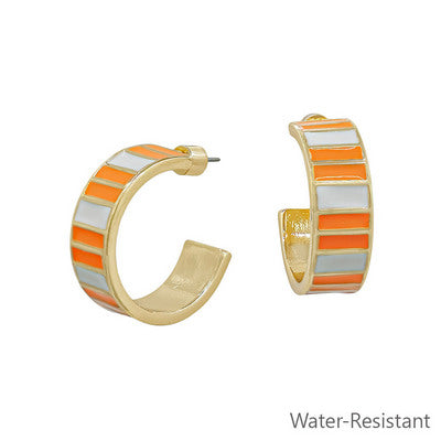 Rody Earrings - Orange White