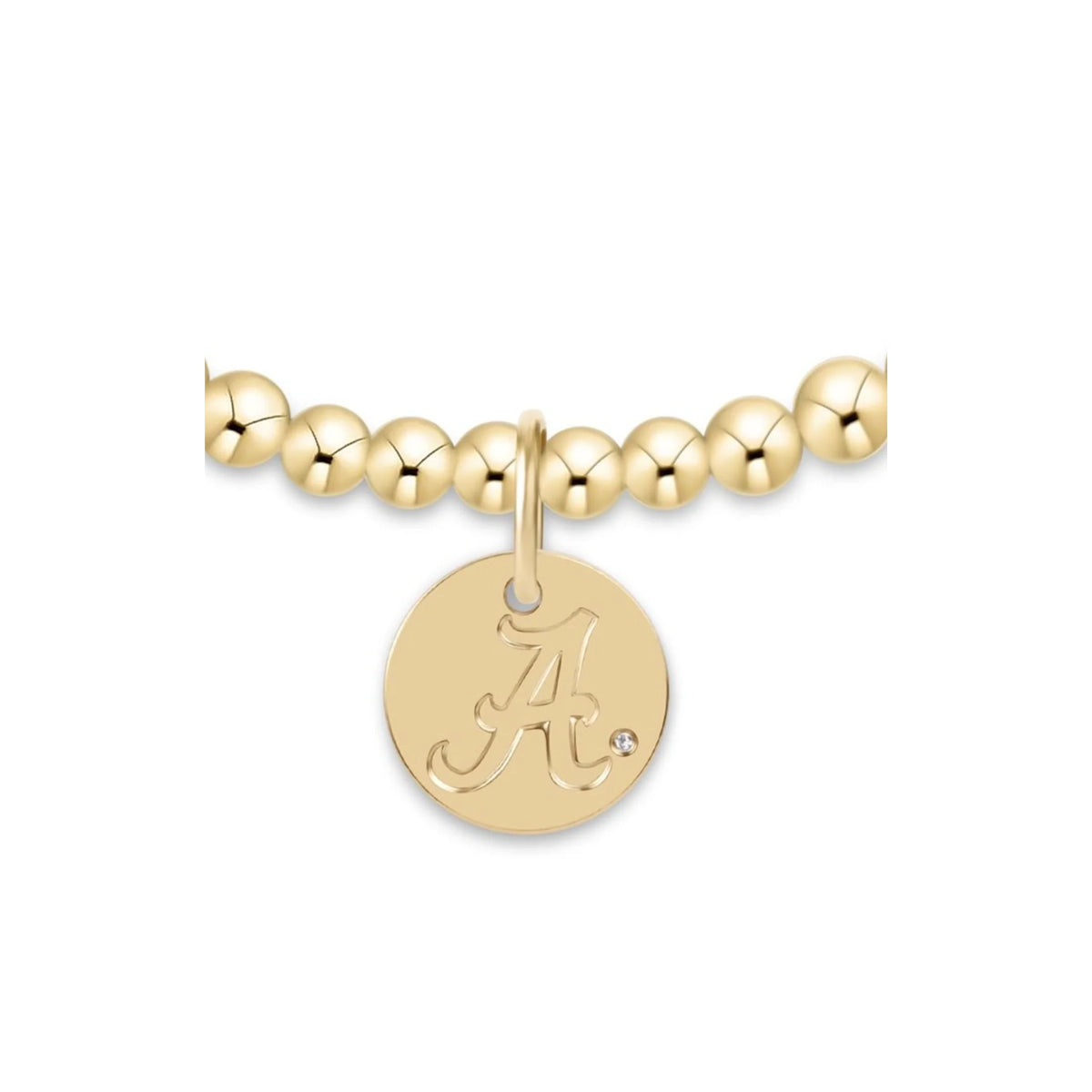 eCOLLEGIATE Classic Gold  3mm Bracelet - Alabama Disc