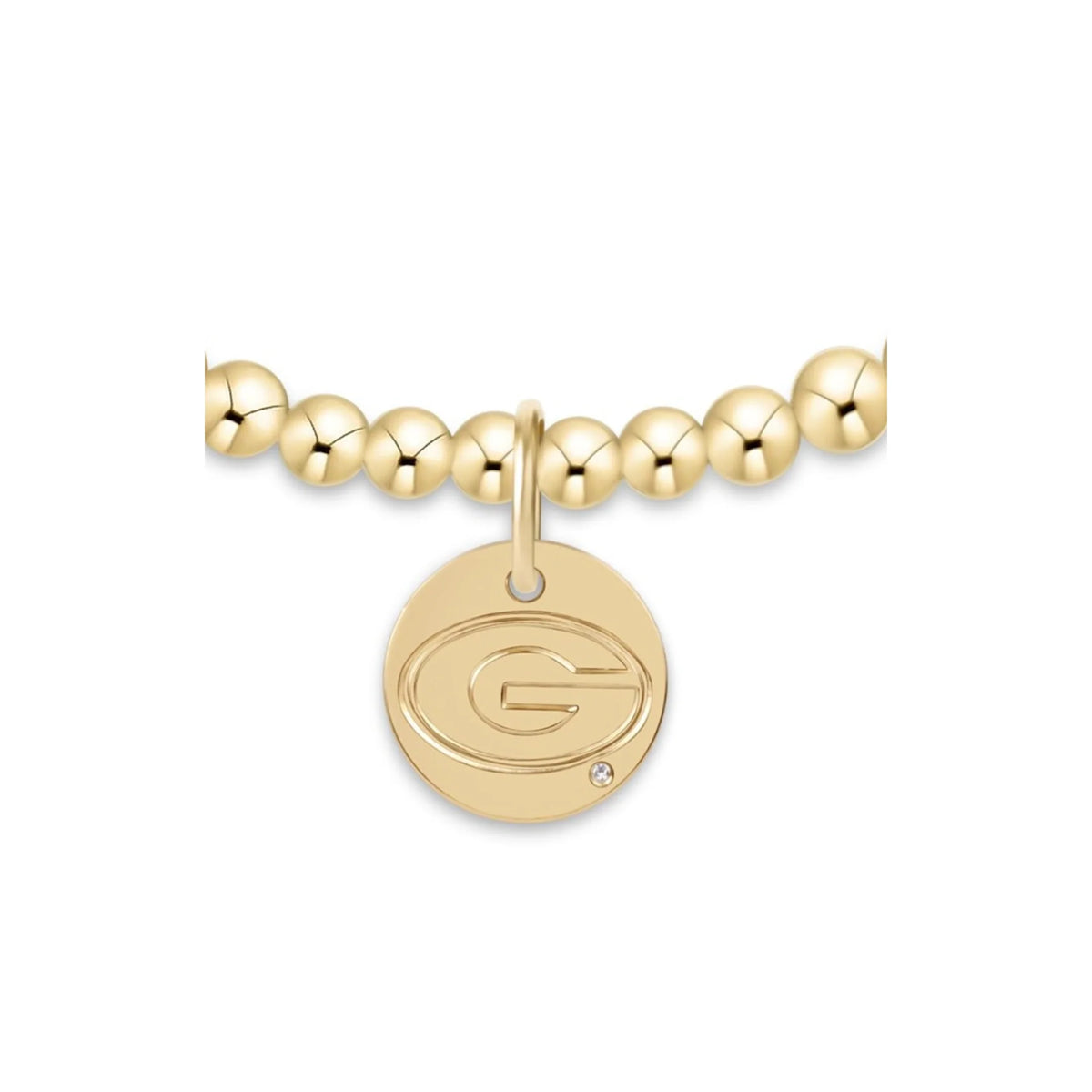 eCOLLEGIATE Classic Gold  3mm Bracelet - UGA Disc