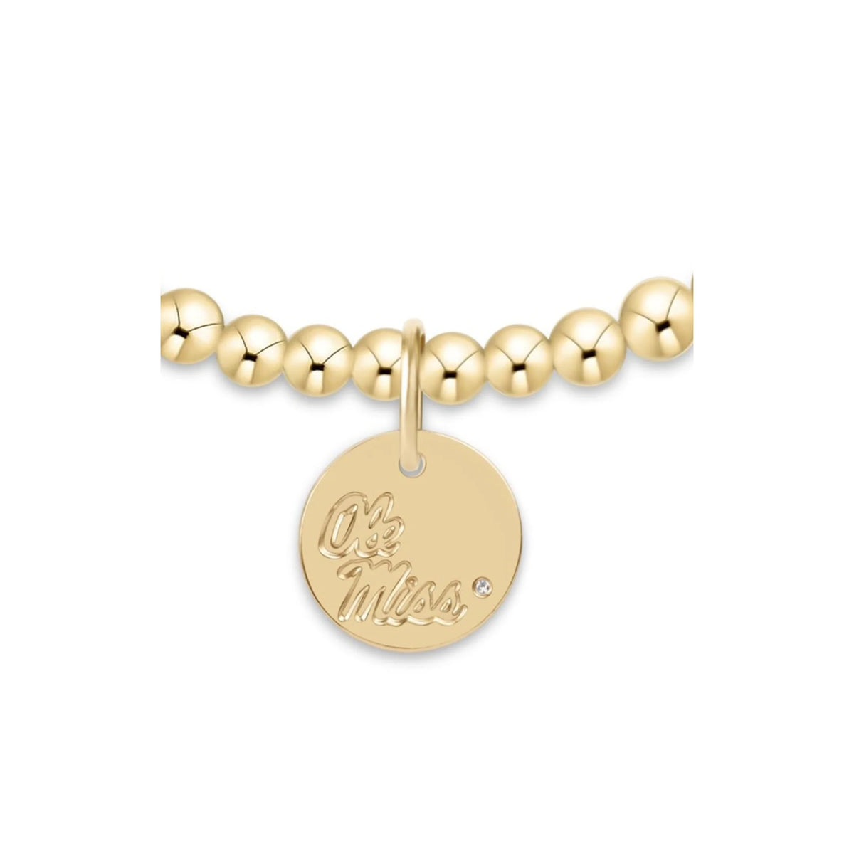 eCOLLEGIATE Classic Gold  3mm Bracelet - Ole Miss Disc