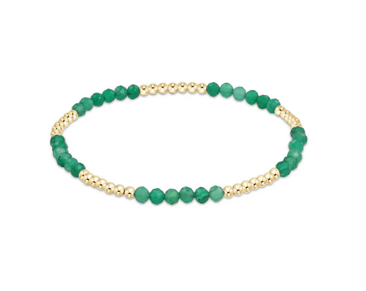 Blissful Gold 2.5mm Bracelet - Green Onyx