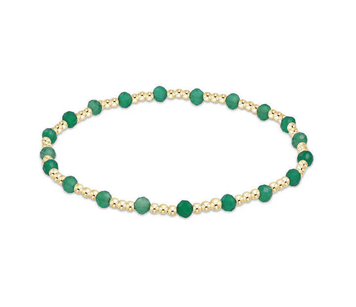 Sincerity Gold 3mm Bracelet - Green Onyx