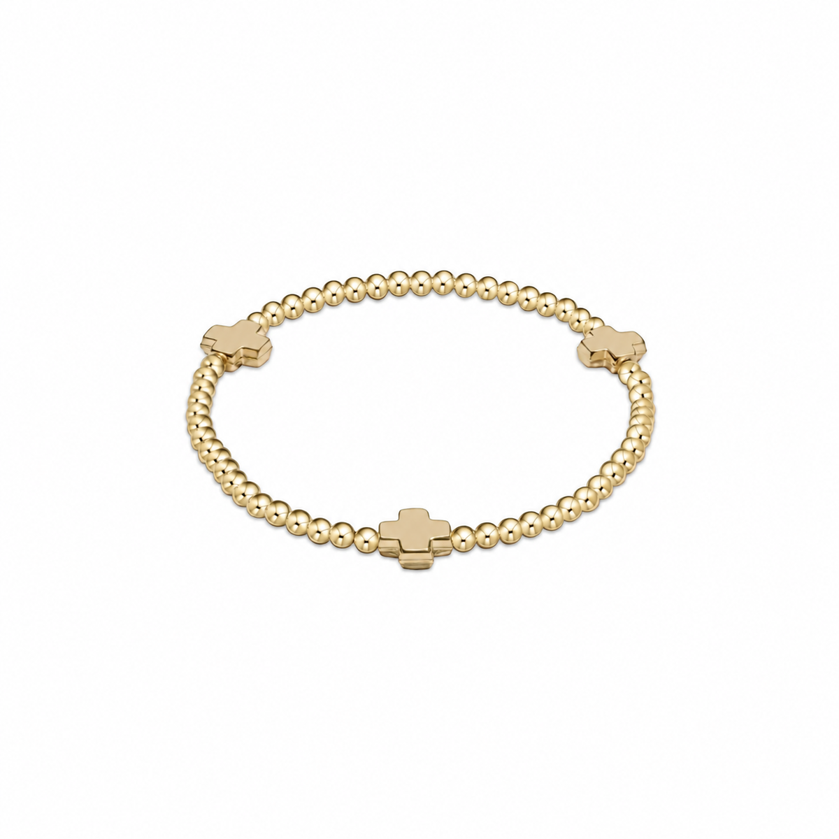 Signature Cross 3mm Gold Bracelet - Gold