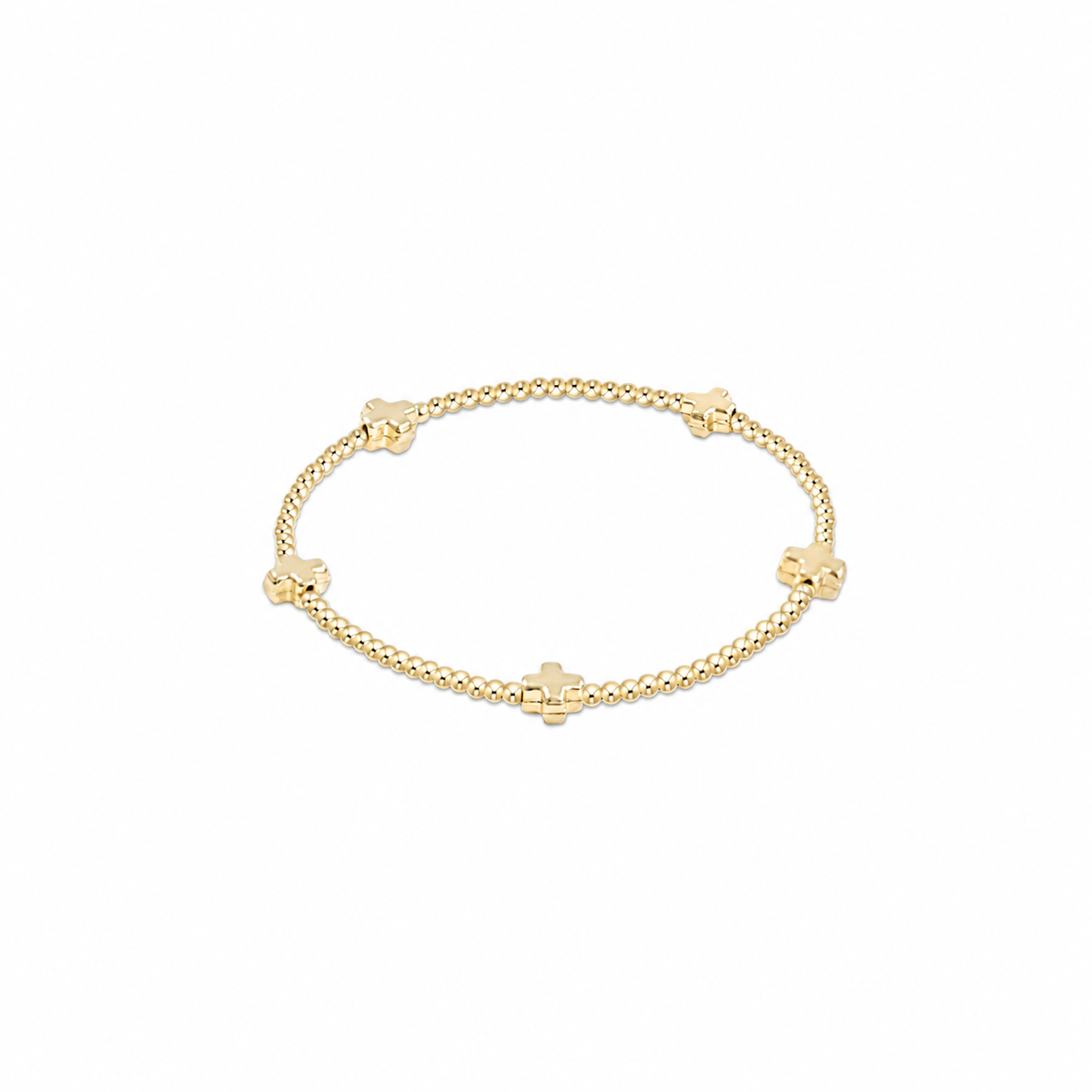 Signature Cross Small 2mm Gold Bracelet - Gold