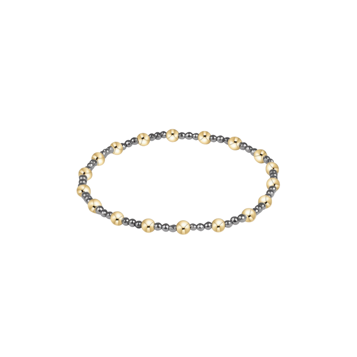 Sincerity Silver Faceted Hematite 2mm Bracelet